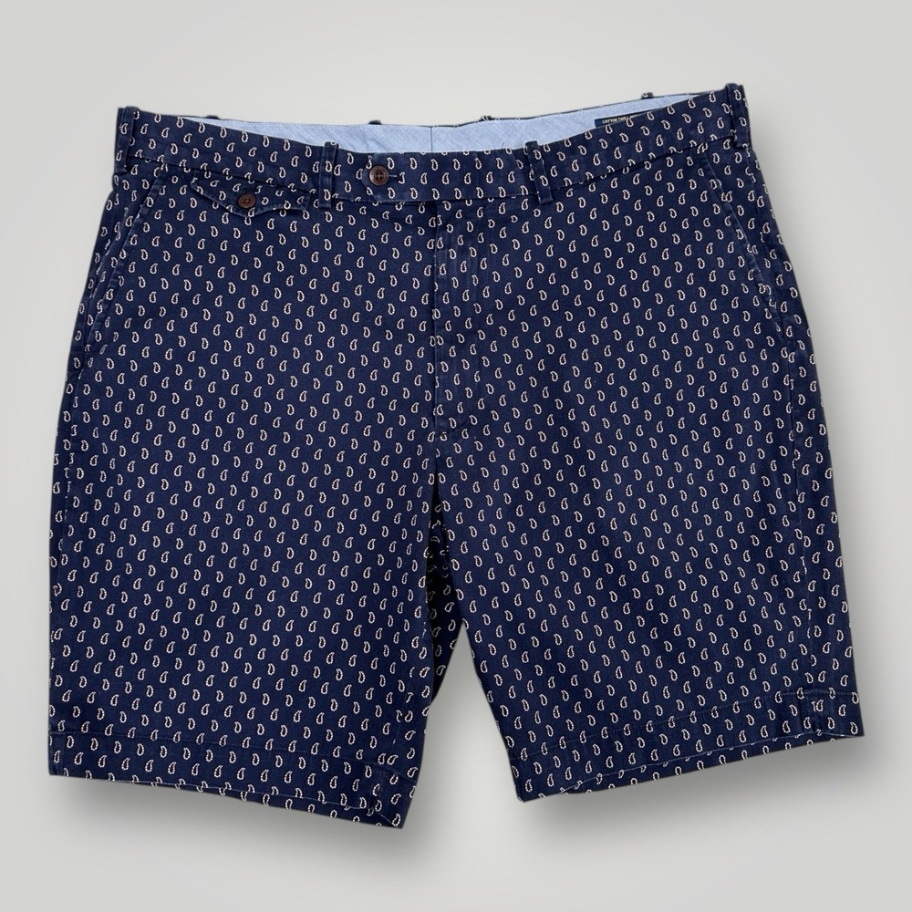 Polo Golf Ralph Lauren Shorts All Over Print Men 40x10 Blue Paisley Stretch Twil